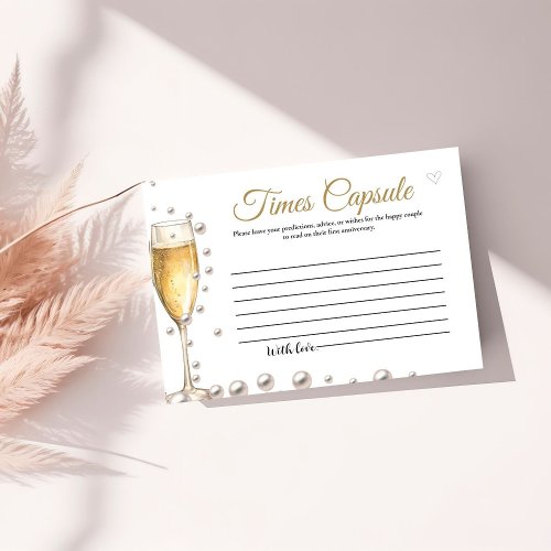 Pearls and Prosecco Time Capsule Bridal Shower  Enclosure Card