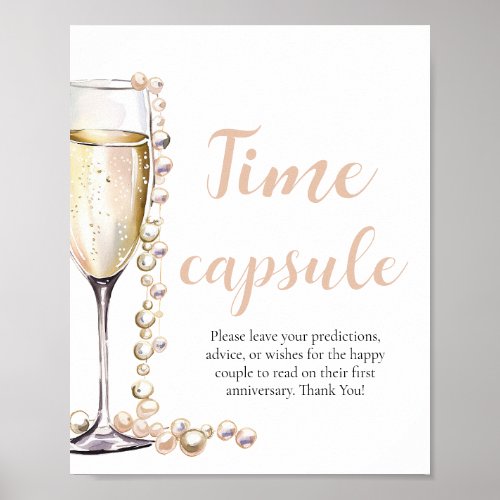 Pearls and Prosecco Time Capsule Bridal Shower  Poster