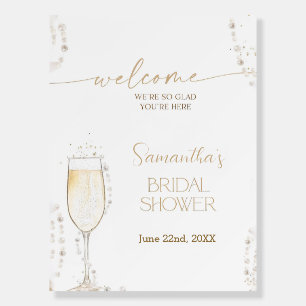 Pearls and Prosecco Welcome Sign, Bridal Brunch Foam Board