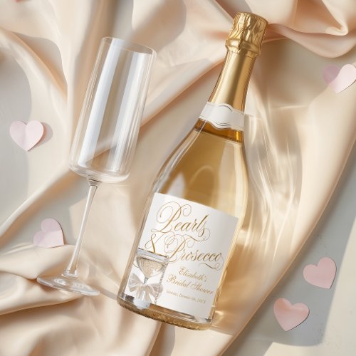Pearls and Prosecco Welcome Sparkling Wine Label