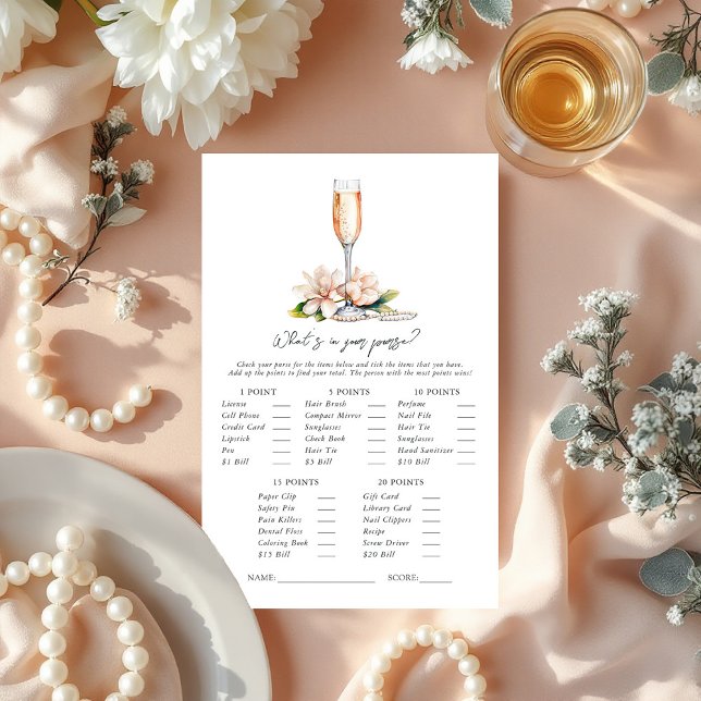 Pearls and Prosecco What’s in Your Purse? Game (Pearls and Prosecco What’s in Your Purse? Bridal Shower Game)