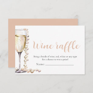 Pearls and Prosecco Wine Raffle Bridal Shower Game Enclosure Card