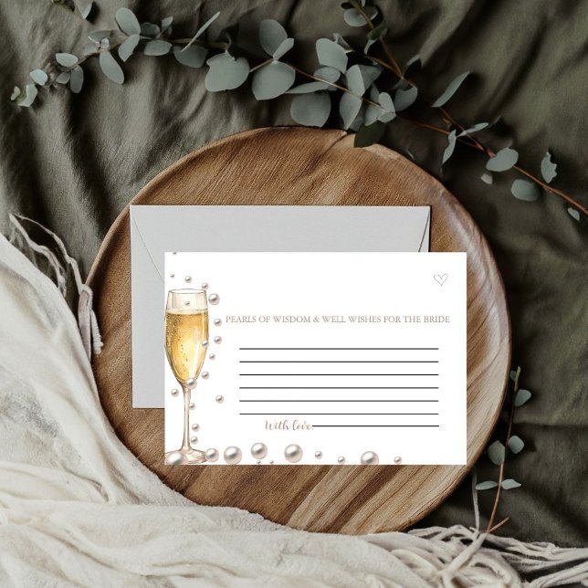 Pearls and Prosecco Wisdom & WIshes Bridal Shower Enclosure Card (Creator Uploaded)