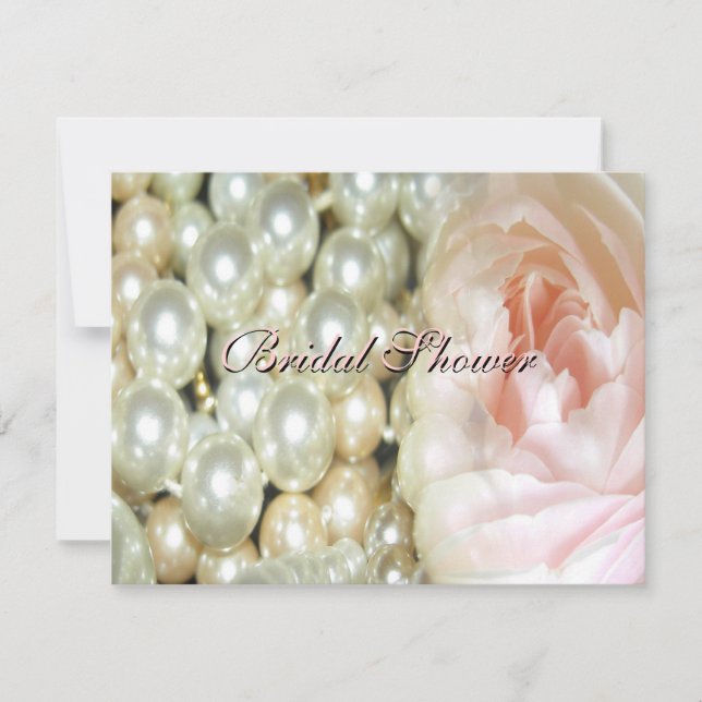 Pearls and Roses Bridal Shower Invitation (Front)