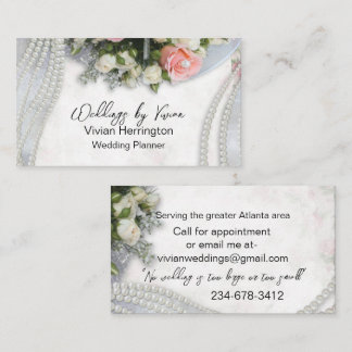 Pearls and Roses Wedding Planner Business Card