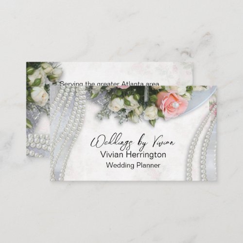 Pearls and Roses Wedding Planner  Business Card