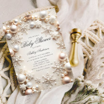 Pearls and Snowflakes Baby Shower