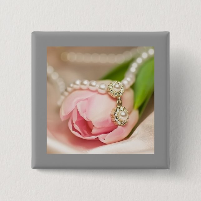 Pearls and Tulip Button (Front)