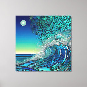 Pearls Beneath the Tide – Surreal Seascape Canvas Print