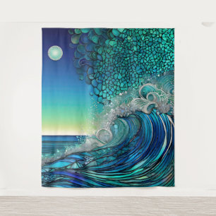 Pearls Beneath the Tide – Surreal Seascape Tapestry