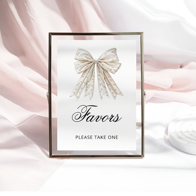 Pearls Bow She's Tying the Knot Favors Poster (Creator Uploaded)