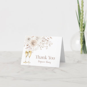 Pearls Bridal Shower Folded Letterpress Thank You Card