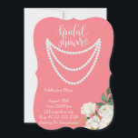pearls bridal shower invitation in pink<br><div class="desc">PEARLS BRIDAL SHOWER INVITATIONS IN PINK</div>