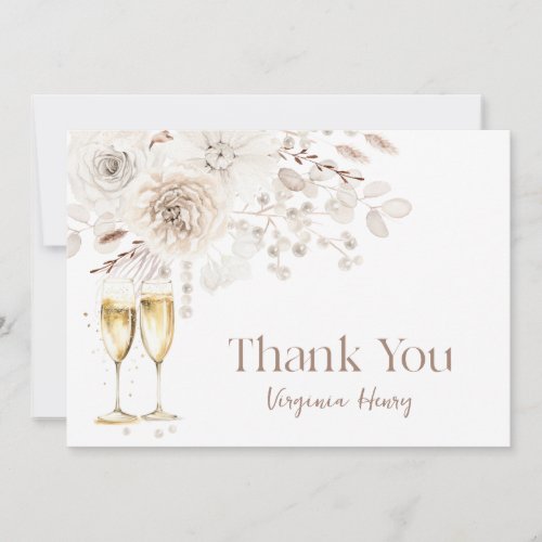 Pearls Bridal Shower Thank You Card