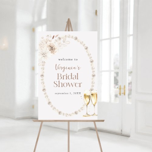 Pearls Bridal Shower Welcome Sign