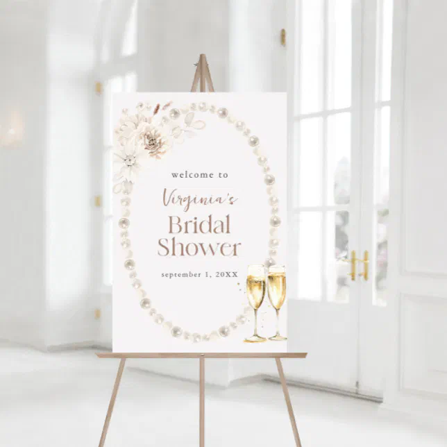 Pearls Bridal Shower Welcome Sign | Zazzle