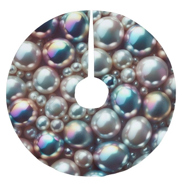 Pearls Brushed Polyester Tree Skirt (Front)