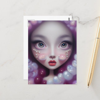 Pearls & Bubbles Girl Postcard