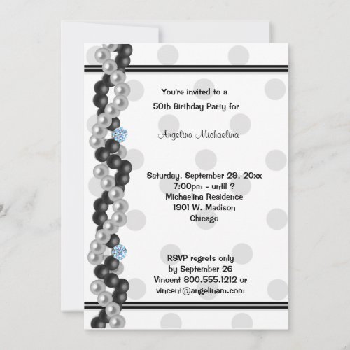 Pearls, Diamonds And Polka Dots Custom Announcements