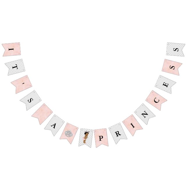 Pearls Diamonds Ethnic Princess Baby Girl Glam Bunting Flags (All)