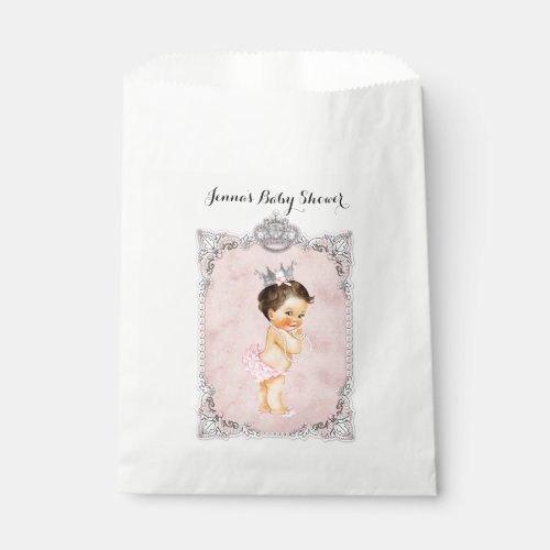 Pearls Diamonds Princess Baby Girl Blush Pink Favor Bag