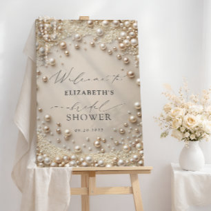 Pearls Elegant Bridal Shower Welcome Foam Board