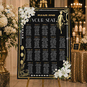 Pearls Floral Art Deco Gatsby Roaring 20s Seating Foam Board