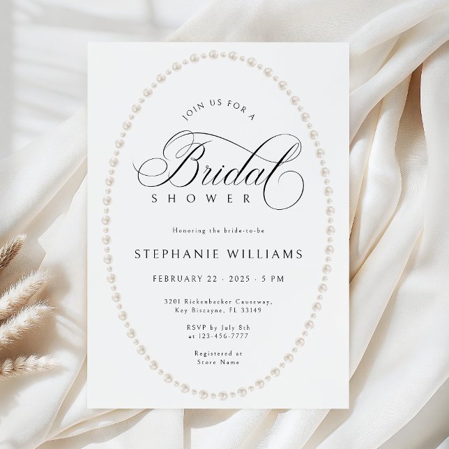 Pearls Frame Bridal Shower Invitation (Creator Uploaded)