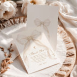Pearls Gold Bow Girl Baptism Religious Thank You Card<br><div class="desc">Pearls Gold Bow Girl Baptism Religious Thank You Card 
Matching items available.</div>