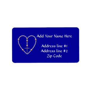 "Pearls" heart shaped Rosary Label