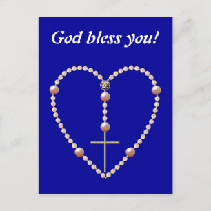 "Pearls" heart shaped Rosary Postcard