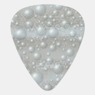Pearls Lace Bubbles Silver Blue White Guitar Picks