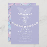 Pearls & Mermaid Baby Shower Invitation