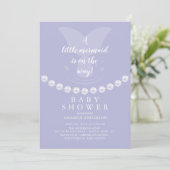Pearls & Mermaid Baby Shower Invitation (Standing Front)