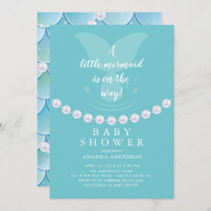 Pearls & Mermaid Baby Shower Invitation