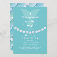 Pearls & Mermaid Baby Shower Invitation