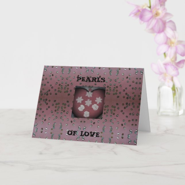 Pearls Of Love Card (Orchid)