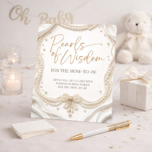 Pearls of Wisdom for Mom-to-be Baby Shower Sign