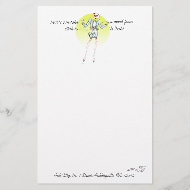 Pearls of wisdom Vanity Stationery (Front)