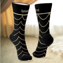 Pearls on Black Art Deco Elegance - optional name