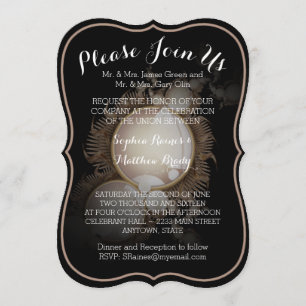 Pearls on Black Invitation