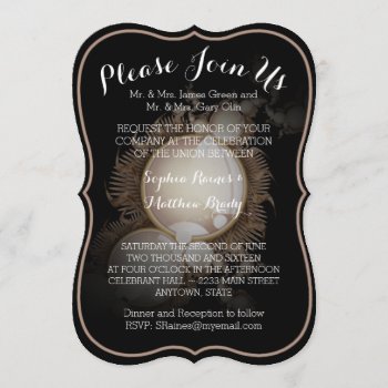 Pearls On Black Invitation by karlajkitty at Zazzle