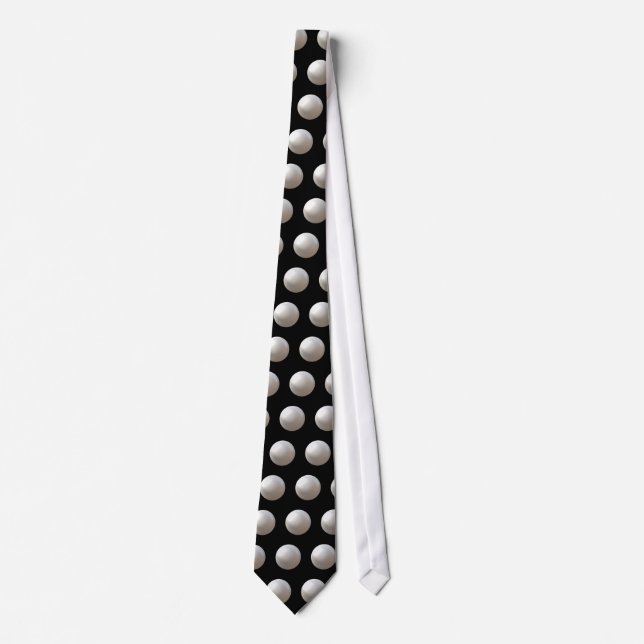 Pearls On Black Neck Tie (Front)