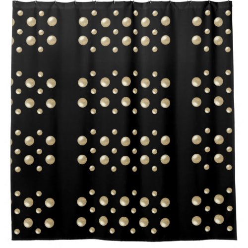 Pearls on Black Velvet Shower Curtain