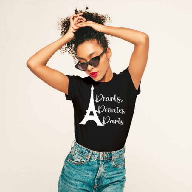 "Pearls, Peonies, Paris" Elegant T-Shirt (Creator Uploaded)