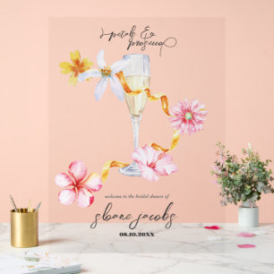 Pearls, Petals & Prosecco Petals Welcome Sign