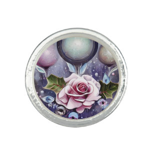 Pearls & Pink Roses Ring