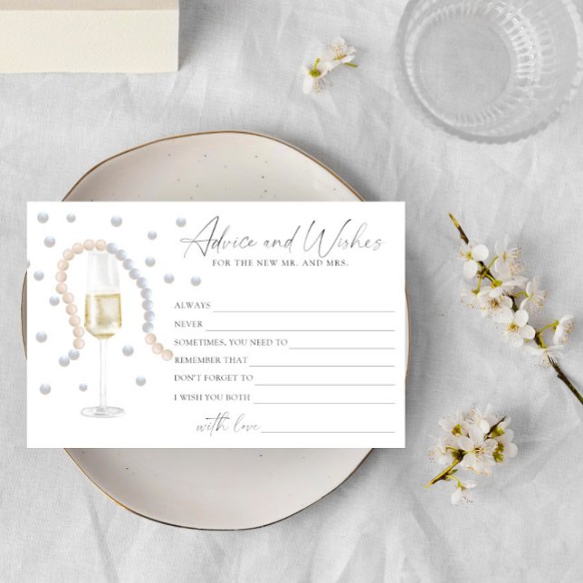 Pearls, Prosecco - advice and wishes bridal shower Stationery (Creator Uploaded)