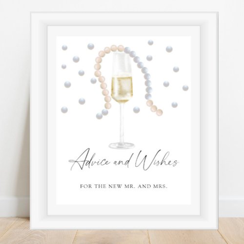 Pearls  Prosecco _ advice and wishes Poster