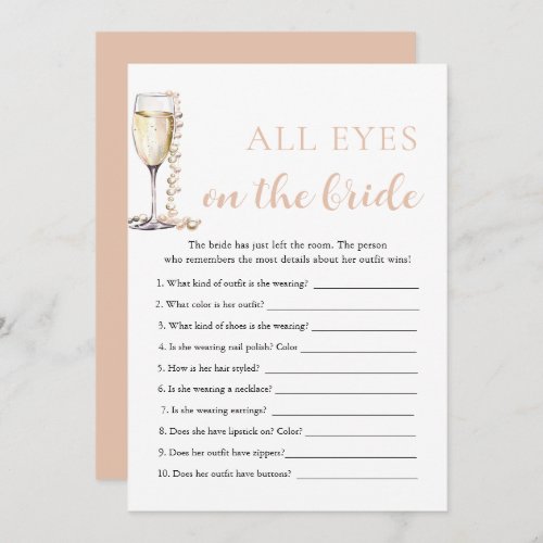 Pearls  Prosecco All Eyes On The Bride Game  Invitation